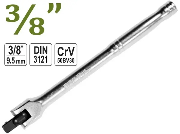 Вороток шарнирный усиленный CrV 3/8″ 215мм
