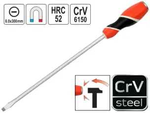 Отвертка шлицевая ударная CrV SL8х300мм