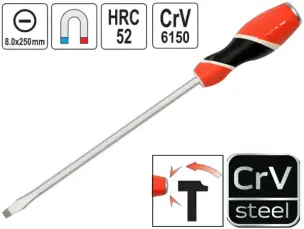 Отвертка шлицевая ударная CrV SL8х250мм