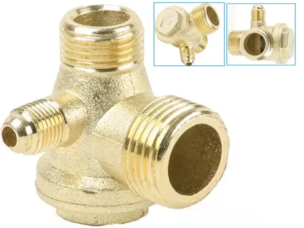 Обратный клапан компрессора 1/2" х 3/8" х 1/8" латунь