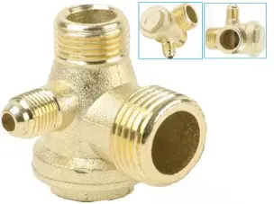 Обратный клапан компрессора 1/2" х 3/8" х 1/8" латунь