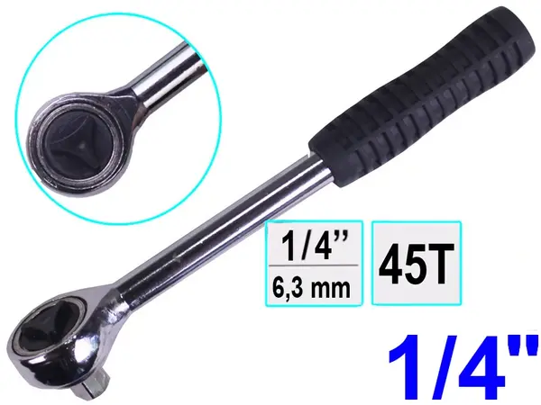 Ключ трещотка Vorel 45z 1/4″