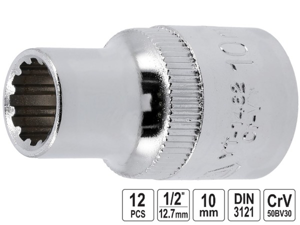 Головка торцева 12-гранна Spline YATO 1/2" 10 мм