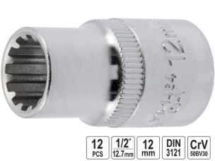 Головка торцевая 12-гранная Spline YATO 1/2" 12 мм