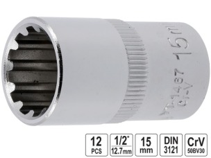 Головка торцевая 12-гранная Spline YATO 1/2" 15 мм