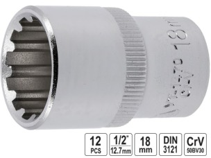 Головка торцевая 12-гранная Spline YATO 1/2" 18 мм