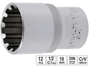 Головка торцевая 12-гранная Spline YATO 1/2" 19 мм