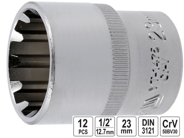 Головка торцевая 12-гранная Spline YATO 1/2" 23 мм