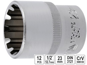 Головка торцевая 12-гранная Spline YATO 1/2" 23 мм