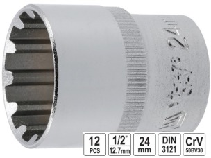 Головка торцевая 12-гранная Spline YATO 1/2" 24 мм