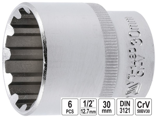 Головка торцевая 12-гранная Spline YATO 1/2" 30 мм
