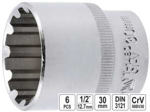 Головка торцевая 12-гранная Spline YATO 1/2" 30 мм