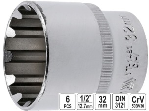 Головка торцева 12-гранна Spline YATO 1/2" 32 мм