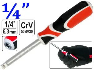 Викрутка-вороток CrV 1/4" 150 мм двокомпонентна