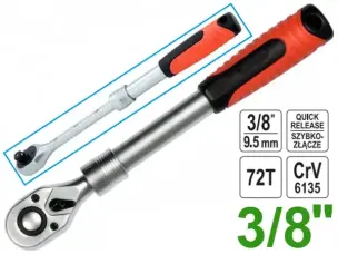Ключ тріскачка телескопічний CrV 215-315мм 3/8″