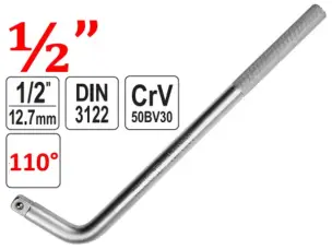 Вороток Г-образный CrV 1/2″ 110° 330мм