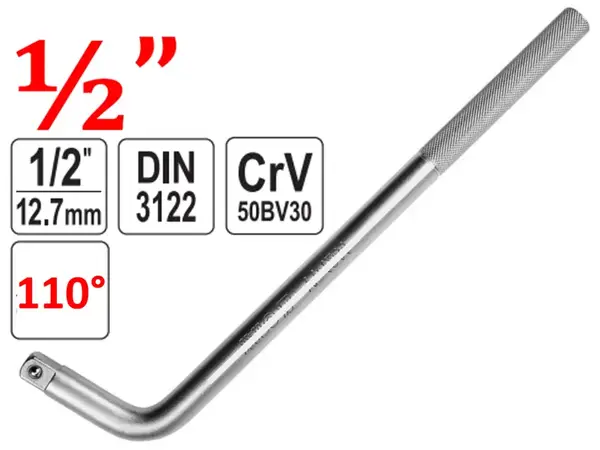 Вороток Г-образный CrV 1/2″ 110° 330мм