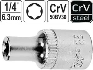 Головка звездочка Torx E5 6-гранная, Yato, CrV