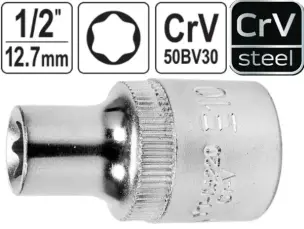 Головка звездочка Torx E10 6-гранная, Yato, CrV