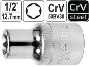 Головка звездочка Torx E12 6-гранная Yato 1/2" CrV
