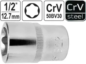 Головка звездочка Torx E22 6-гранная, Yato, CrV
