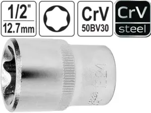 Головка звездочка Torx E24 6-гранная, Yato, CrV