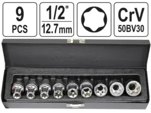 Набор головок E-профиль 1/2" E10-E24 (9 предметов)