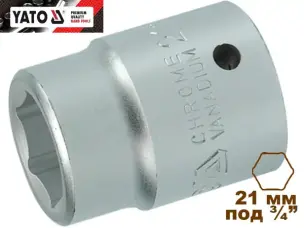 Головка торцева шестигранна 21 мм 3/4" Yato CrV