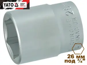 Головка торцевая шестигранная 26 мм 3/4" Yato CrV