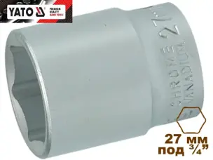 Головка торцевая шестигранная 27 мм 3/4" Yato CrV