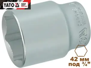 Головка торцевая шестигранная 42 мм, 3/4", Yato, CrV