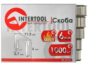Скоба для будівельного степлера Intertool 6 мм гартована
