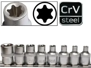 Набор головок E-Torx 3/8" E5-E16 (8 шт) из стали Cr-V
