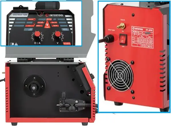 Зварювальний напівавтомат Intertool DT-4010 160А (MIG/MMA/FLUX)