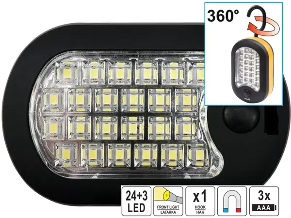 Светодиодный фонарь 24 SMD LED + 3 LED