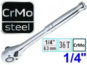 Ключ трещотка цельнолитой 131мм CrMo 1/4″
