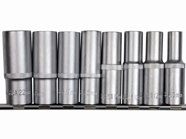 Набор глубоких головок 1/2" 10-22 мм (8 предметов) Cr-V