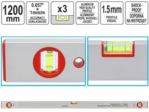 Уровень строительный Shock-Prof 120см