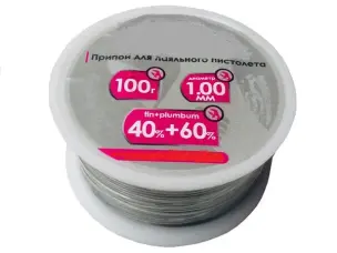 Припій олов'яно свинцевий ПОС-40 1мм 100грам