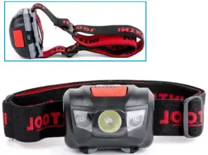 Налобний ліхтар 1W+2LED (80 лм, 60 м) на батарейках ААА