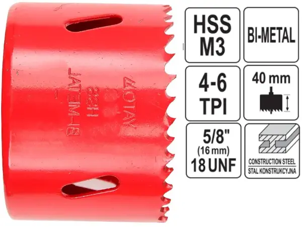Коронка біметалічна 35 мм HSS M3 (4-6 TPI)