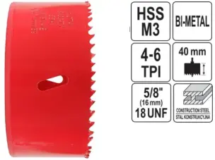 Коронка биметаллическая 76 мм HSS M3 (4-6 TPI)