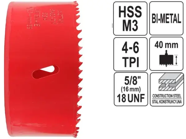 Коронка биметаллическая 105мм HSS M3 (4-6 TPI)