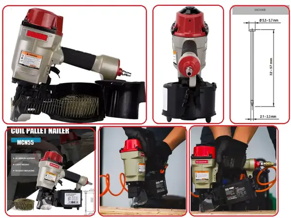 Нейлер пневматический для гвоздей Coil Nailer MCN55