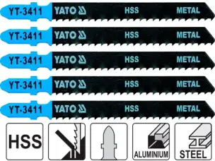 Пилочки лобзиковые по алюминию и стали Yato для быстрого реза
