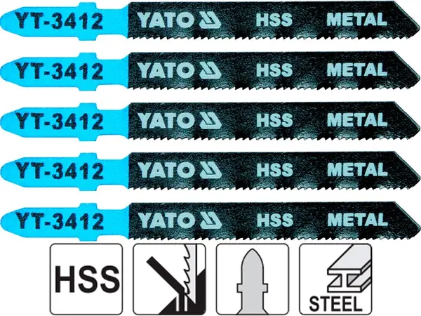 Лобзикові пилочки по металу Yato для швидкого різу