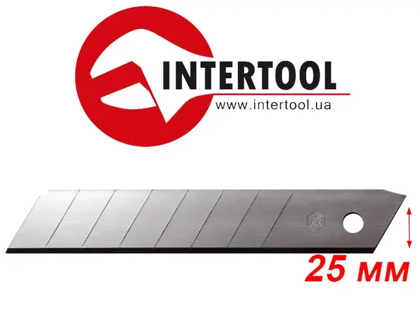 Сменные сегментные лезвия 25мм для строительных ножей Intertool