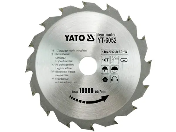 Пильний диск по дереву Yato 140х20х16зубов