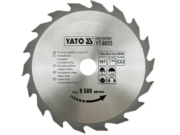 Пильный диск по дереву Yato 160х20х18зубов
