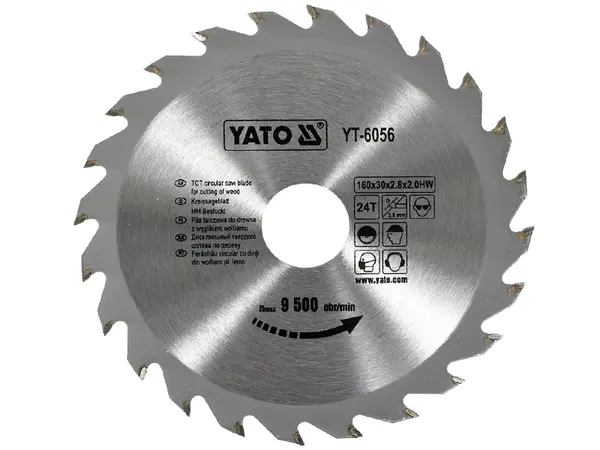 Пильный диск по дереву Yato 160х30х24зубов